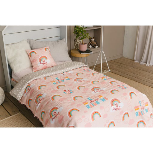 Покрывало детское Этель 1,5 сп Pink Rainbow, 145х210 см, 100% хлопок  фото 8