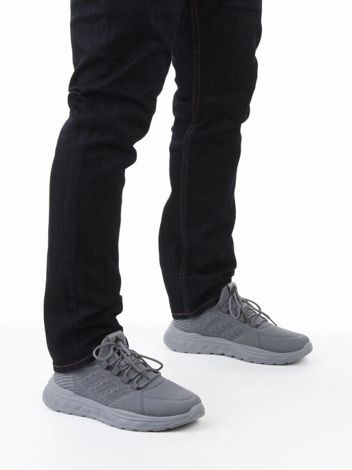 03-TEX-D01-08 GREY Кроссовки летние мужские (текстиль)