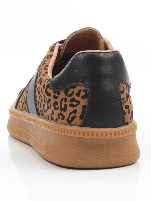 03-YH503-1 BLACK/LEOPARD Кроссовки женские (натуральная кожа, натуральная замша) - Фабричный китай фото 5