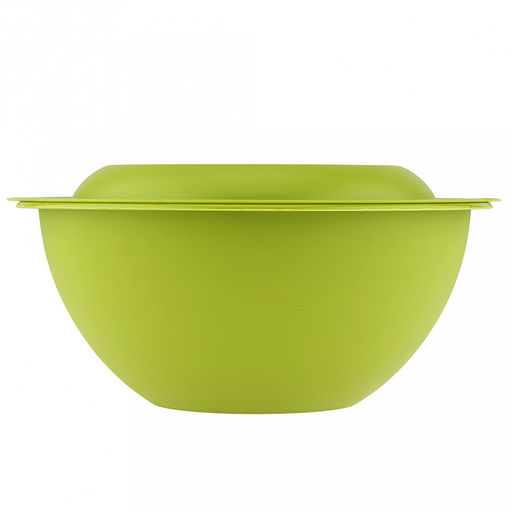 Миска пластмассовая 3л, д25см, h12,6см, с крышкой, оливковый (Россия) - Домашняя мода фото 2