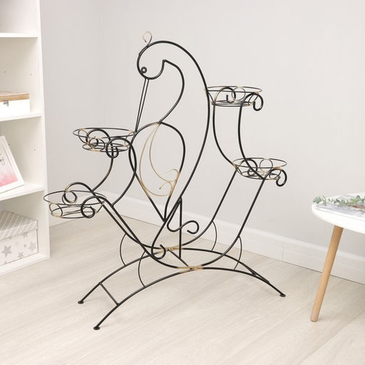 Подставка для цветов Журавль, d=17 см, цвет чёрный - Simaland фото 2