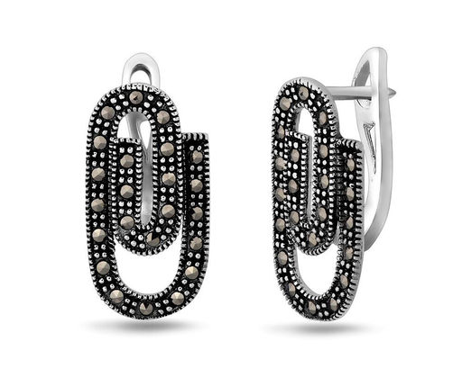 Серьги, марказит, SL-AGA1595