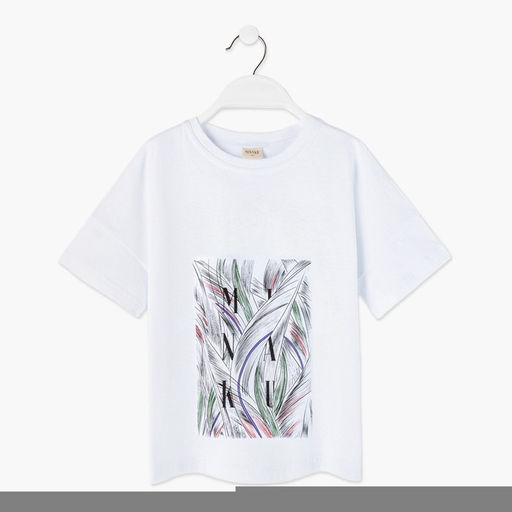 Футболка женская MINAKU с фирменным принтом, белая, размер 42