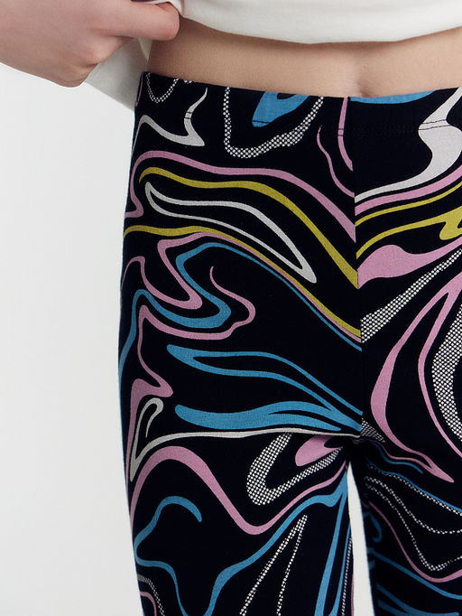 Шорты для девочек черные с принтом линии - Mark formelle фото 6