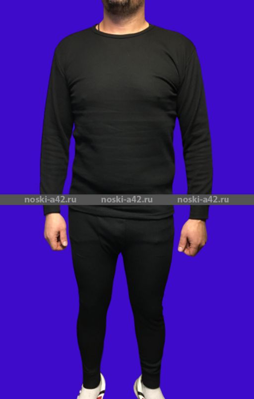 Цена за 1 шт. 1 комплект - УЛАН Термобелье мужское пр-во Россия с начесом ЧЕРНОЕ 50 - Астекс фото 4