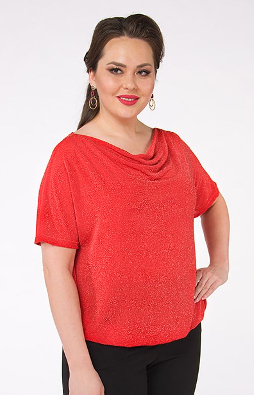 Женственная блуза с коротким рукавом и горловиной - качели. - Ckc collections фото 2