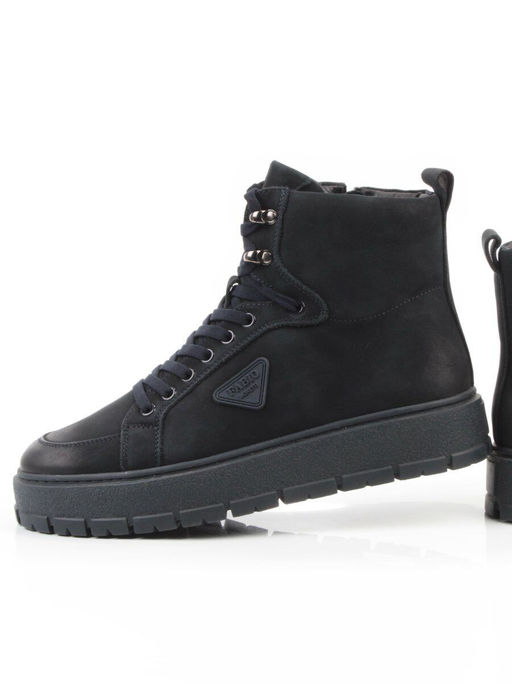 05-AW1002-6M DK. BLUE Ботинки зимние мужские (натуральная кожа, натуральный мех)