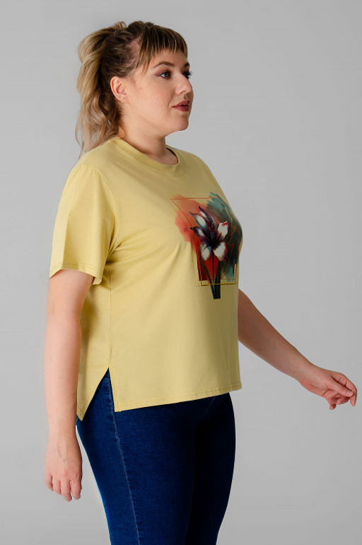 Арт. 31169 Футболка женская 50-60 (6 шт) Цвет:бежевый - Калинка фото 2