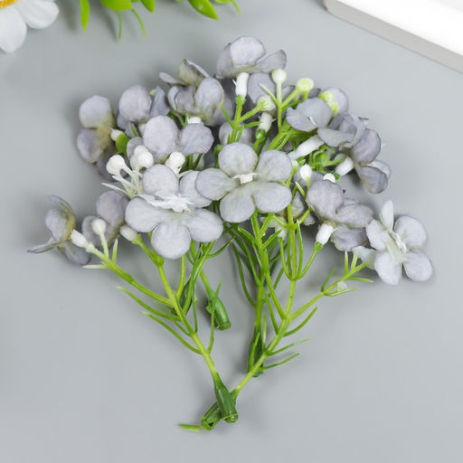 Цена за 5 шт. Цветы для декорирования "Веточка яблони" серые 8 см