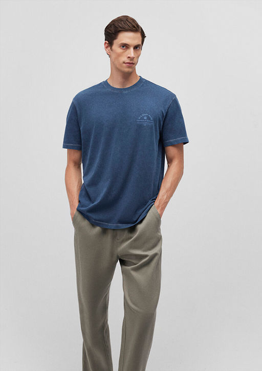 Bask?l? Lacivert Tisort - Mavi фото 2