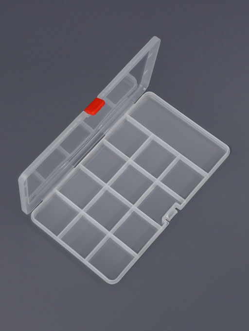 Цена за 2 шт. Органайзер для хранения мелочей, 13 ячеек, 21×12.5×1.5 см, прозрачный