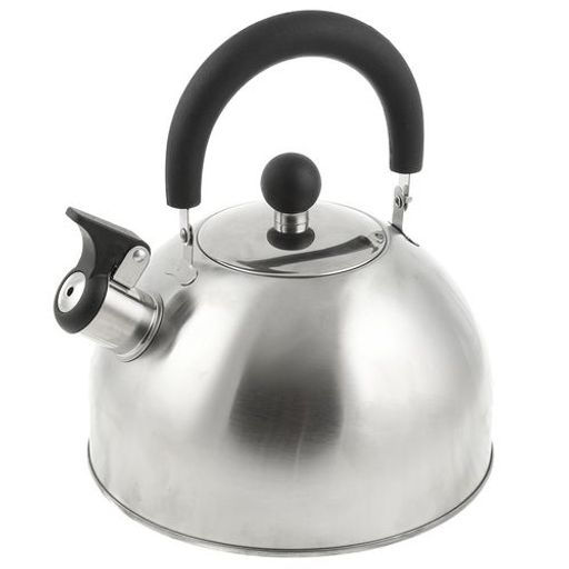 Чайник нерж 2,5л со свистком, пластик.ручка черная Daniks MSY-021M (218490)  фото 2