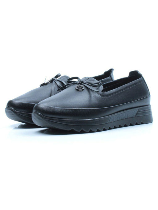 03-5302 BLACK Полуботинки женские (натуральная кожа)
