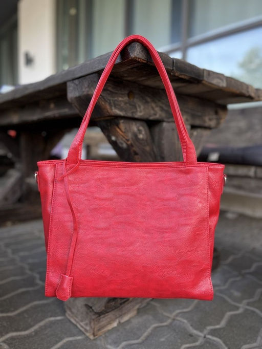 Женская сумка шоппер из эко кожи 006 Красный - Kenguluna фото 2