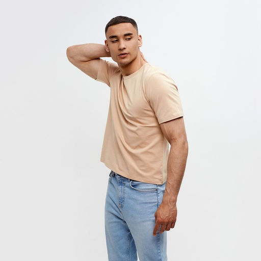 Футболка мужская MINAKU: Basic line MAN бежевая, размер 54