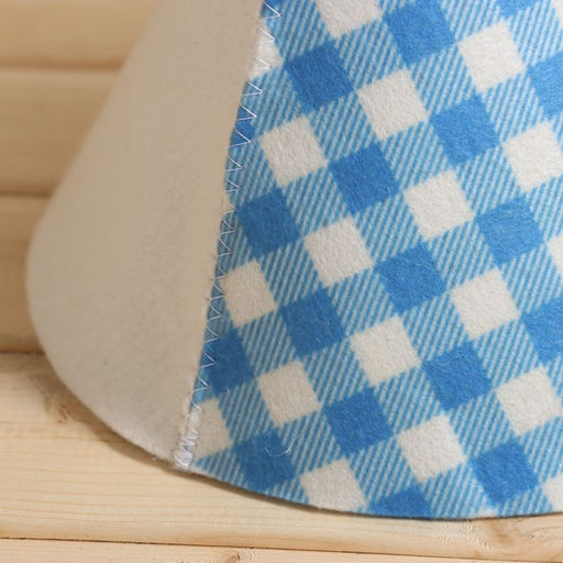 Шапка для бани Клетка голубая принт - Добропаровъ фото 3