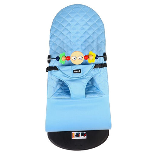 Шезлонг детский, кресло - качалка с игрушками для новорождённых Крошка Я, цвет голубой  фото 5