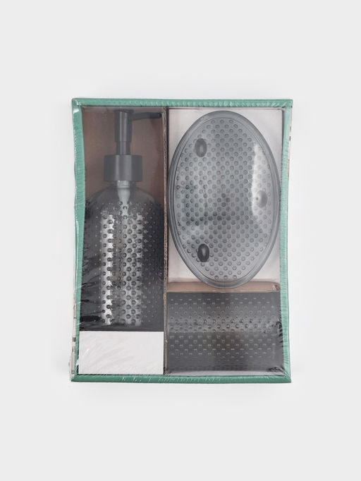 Набор для ванной «Капель», 3 предмета, дозатор для мыла, стакан, мыльница