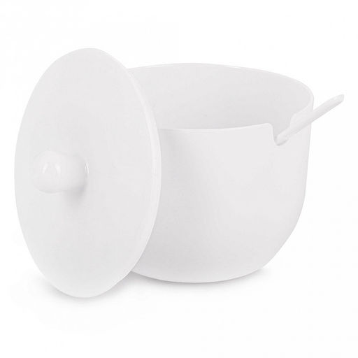 Сахарница пластмассовая Джелли 0,39л, д12,1см h9см, с крышкой, с ложкой, белый (Россия) - Домашняя мода фото 2