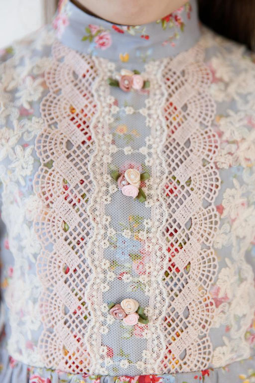 Платье МТ-422 серые цветы - Этоэльф фото 9