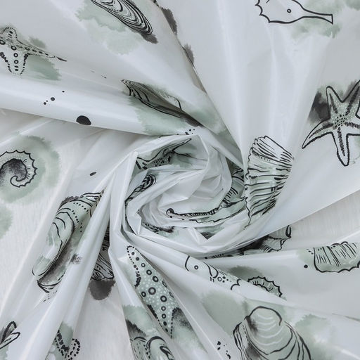 Штора для ванной «Посейдон», 180×180 см, чёрная