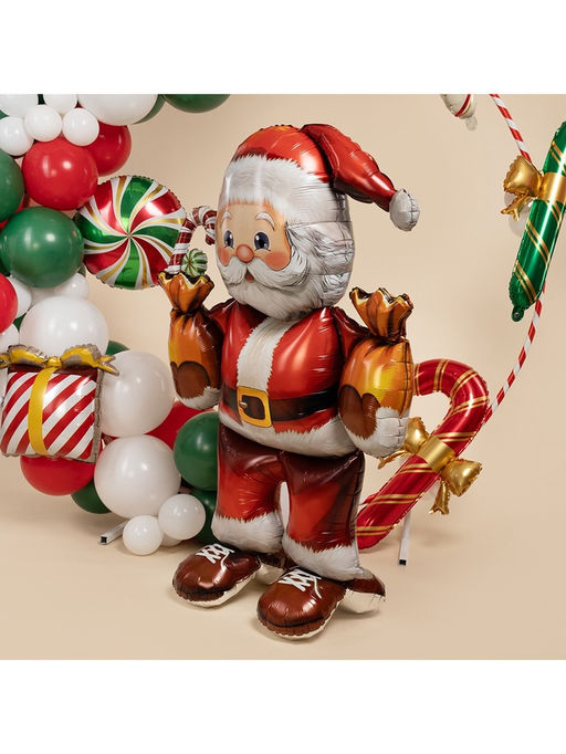 Воздушный шар фольгированный 43" «Дед мороз с подарками», под воздух