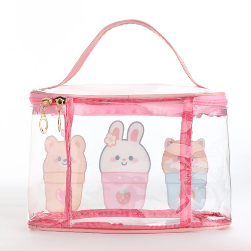 Косметичка на молнии для бассейна, с ручкой, с принтом Nice day, розовая - Simaland фото 2