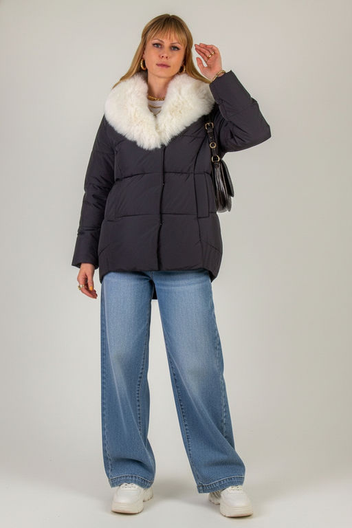 Куртка с меховым воротником арт.6677 зима, евро-зима