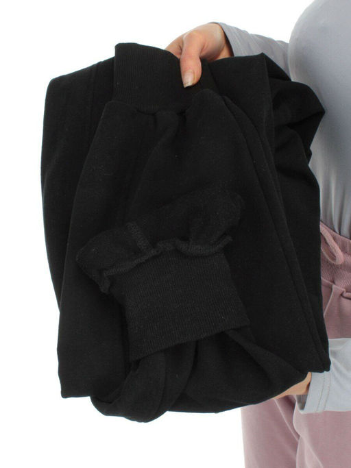 MC903-1 BLACK Брюки спортивные женские (100% хлопок) - Фабричный китай фото 8