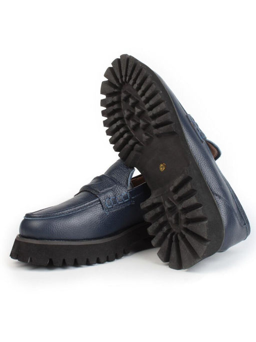 03-YP9860G DK. BLUE Лоферы женские (натуральная кожа)