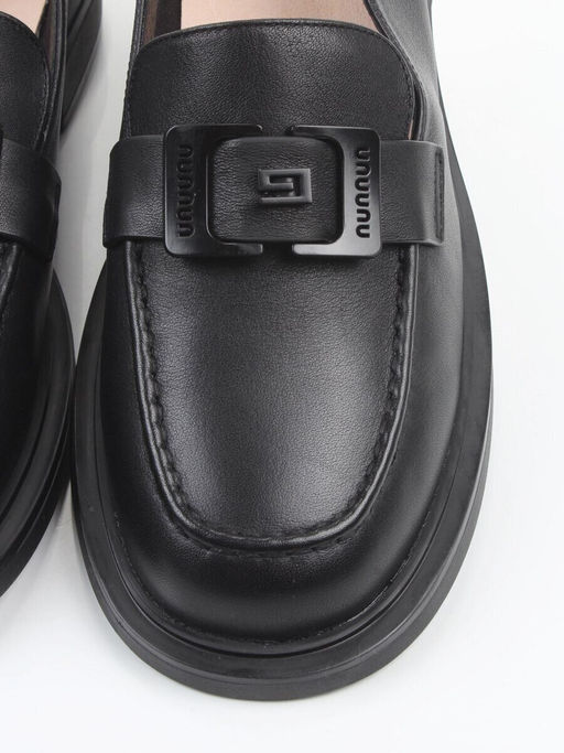 03-DEB57-1 BLACK Лоферы женские (натуральная кожа)