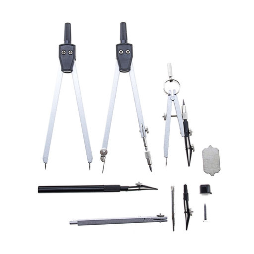 Набор чертёжный 9 предметов, в пластиковом пенале