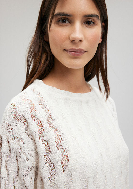 Transparan Beyaz Triko - Mavi фото 5