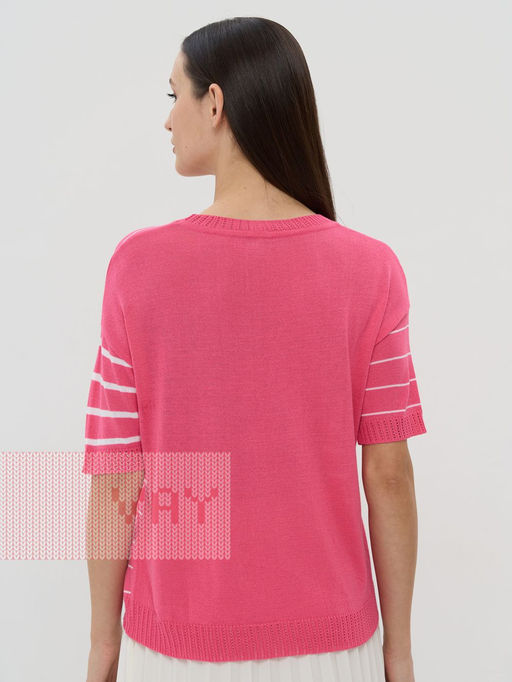 Джемпер женский 5231-41340. 51793/001 барби/белый