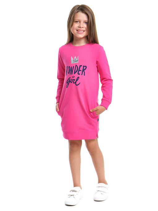 Платье с принтом с длинным рукавом UD 7072 малина - Mini maxi фото 2