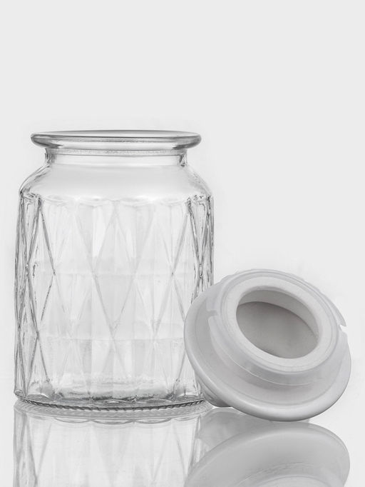 Банка для сыпучих Доляна «Голубки», 1 л, 11×24 см, с керамической крышкой, стекло, прозрачная