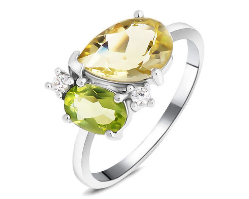 Кольцо, лимонный топаз , перидот, Юрмала