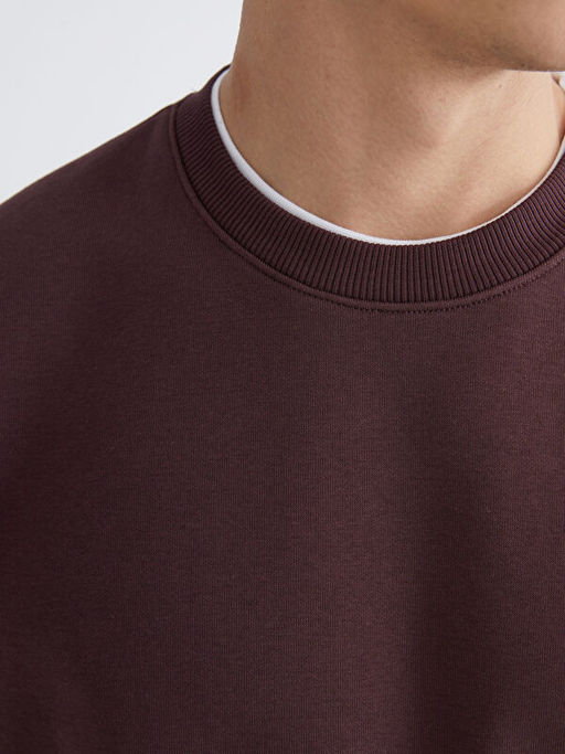 Bisiklet Yaka Erkek Kal?n Sweatshirt