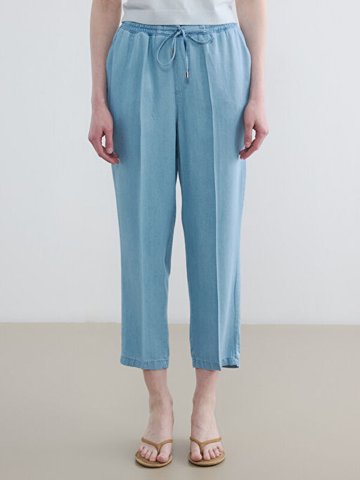 Beli Lastikli Mom Fit Kad?n Jean Pantolon