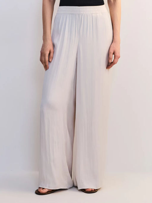Брюки-палаццо с эластичным поясом из жатой ткани ZR2605012120-60 / Zarina