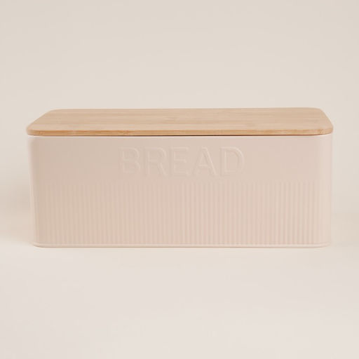 Хлебница SL Home «Сан-Лоренцо», металлическая, с бамбуковой крышкой, 33×18×13 см, розовая