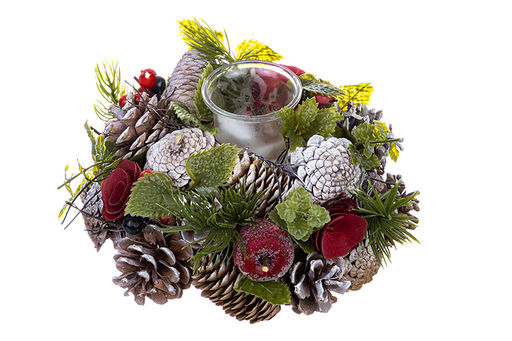 Новогоднее украшение подсвечник 22*22*11 см Снежная фантазия на 1 свечу круг - Elan gallery фото 3