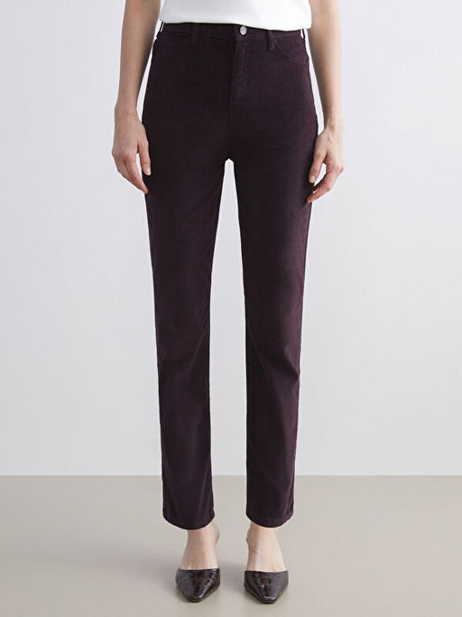 Dar Fit Kadife Kad?n Pantolon