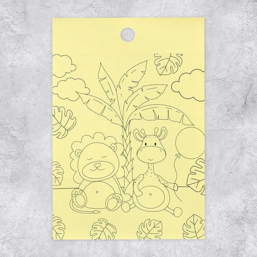 Цена за 10 шт. Наклейки детские бумажные «Джунгли», c раскраской на обороте, 10×14 см