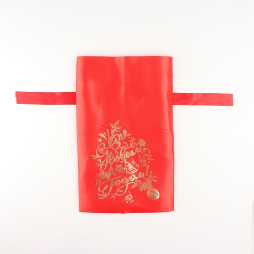 Цена за 5 шт. Мешок С новым годом!, ёлка и игрушки, красный, 20 х 30см - Дарим красиво фото 2