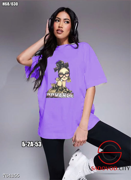 Женская футболка оверсайз с принтом