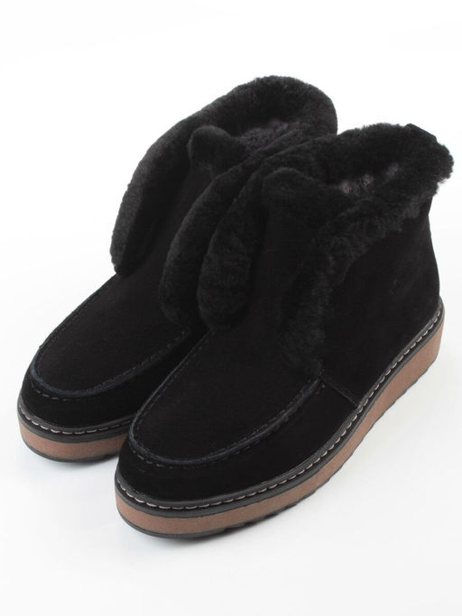 04-5603-2 BLACK Ботинки зимние женские (натуральная кожа, 100% шерсть)