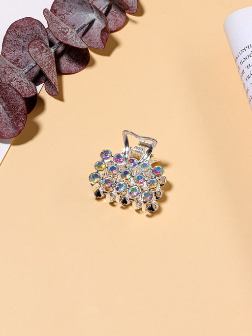 Цена за 6 шт. Крабик для волос «Классик», 2.5 см, серебро