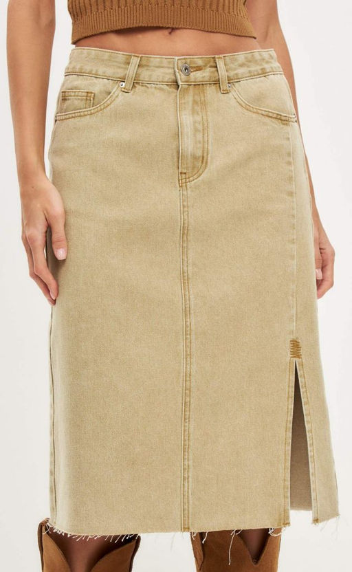 Юбка женская джинсовая миди P412-0219 хаки - Primm фото 5