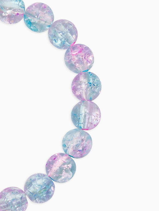 Цена за 3 шт. Браслет детский "Выбражулька" сахарные бусины, цвет розово-голубой